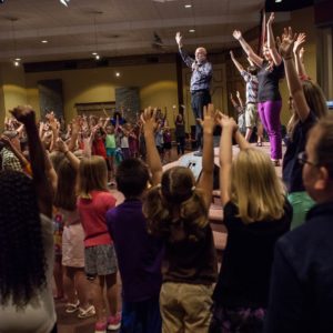 Vocal Coach Chris Beatty Teaching Kids hands up
